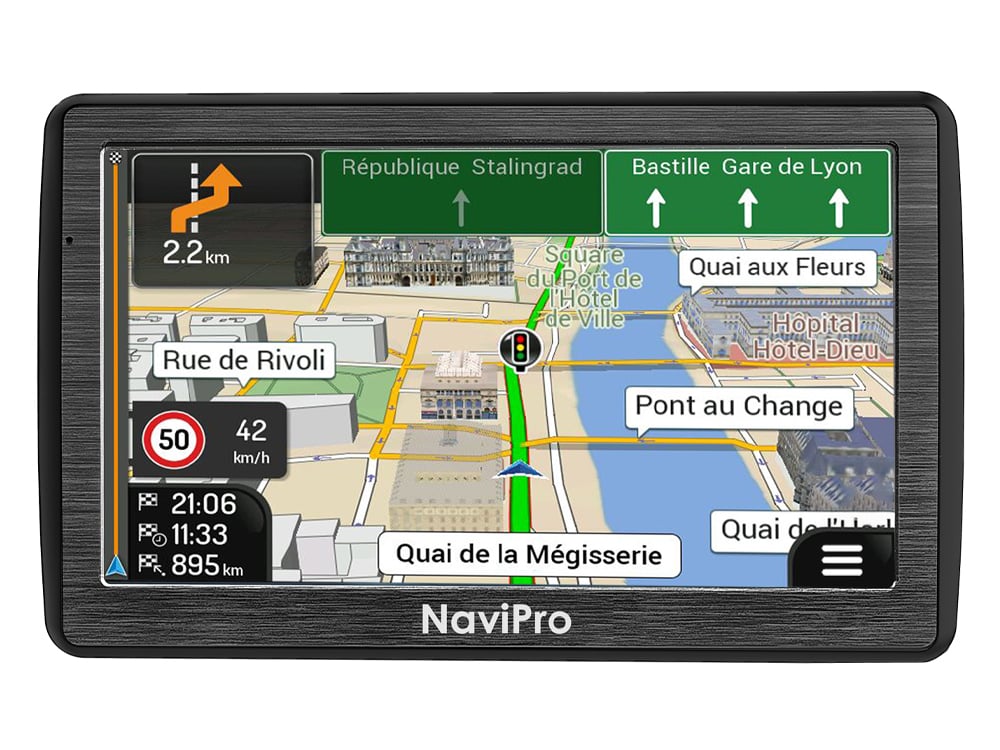 GPS Poids Lourd 9 Pouces Navipro 9XL pour Camion et Bus Cartes et INFO TRAFIC Gratuite a Vie 